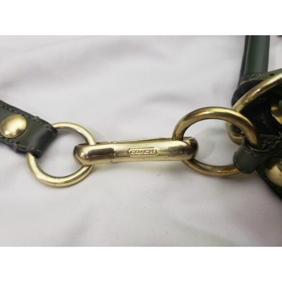 COACH Limited Edition Hamptons Flap Bag, 15400, Green Leather Shoulder Purse - Picture 8 of 16